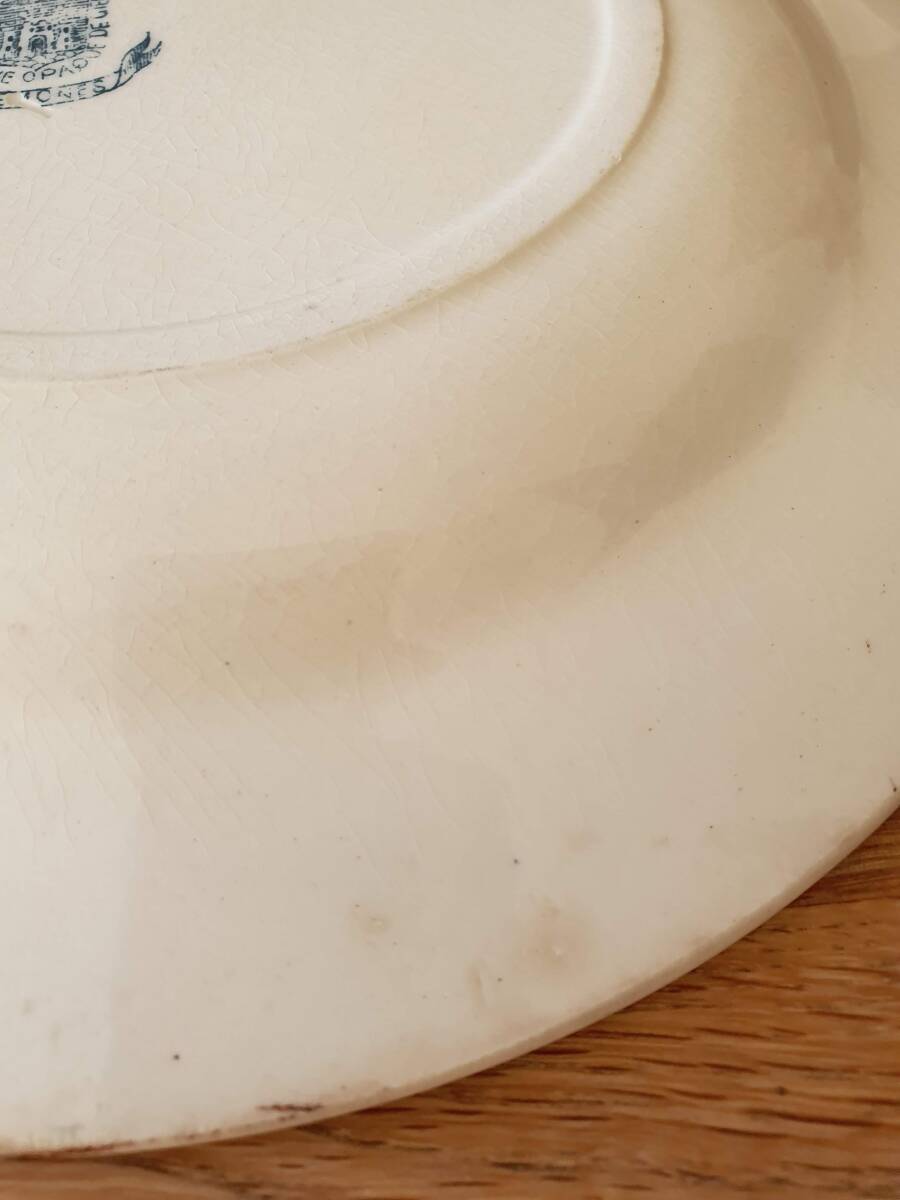  Франция античный Gien обжиг в печи ветреница корончатая мелкая тарелка 