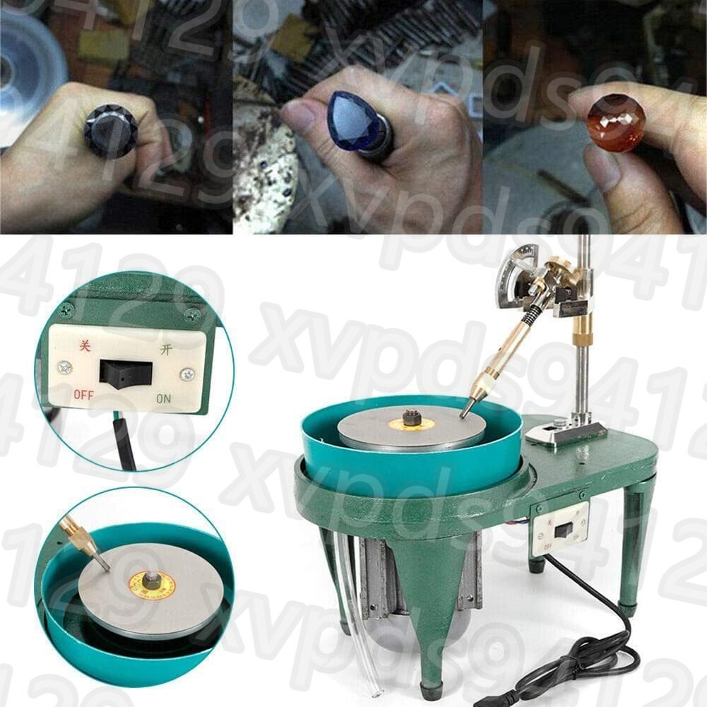 宝石象眼機の数は180 W玉研磨宝石研磨研磨装置、6インチ研磨ディスク付き、0-2800 RPM回転速度調整可能、宝石角度研磨機_画像5