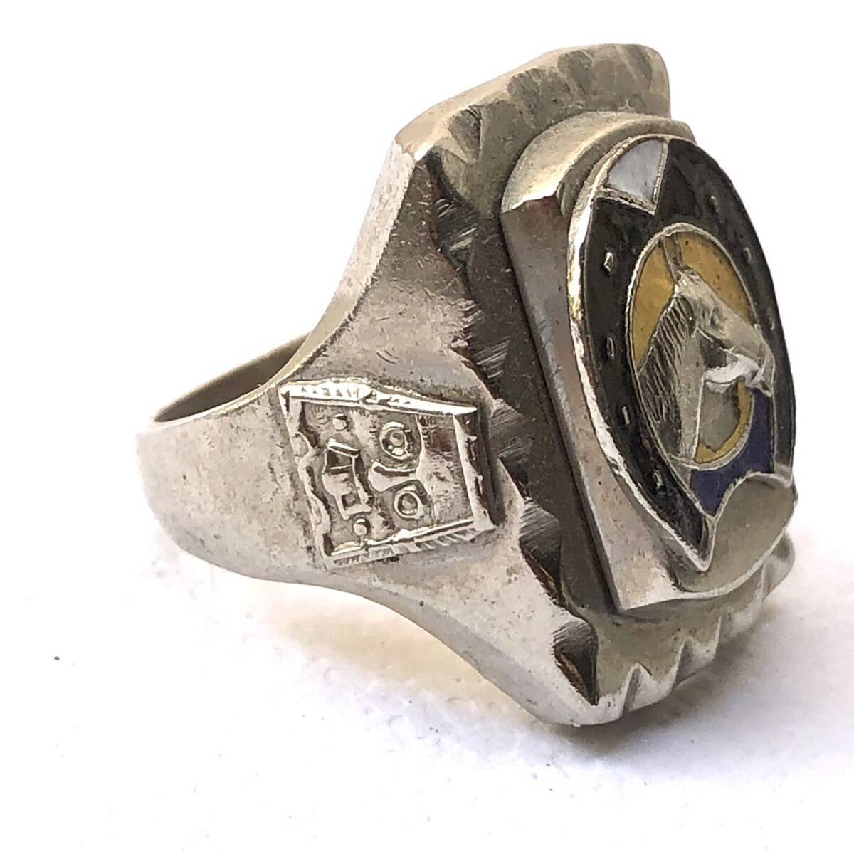 50s Vintage Skull Mexican Biker Ring ビンテージ　メキシカン　バイカー　リング　メキシコ　ロカビリー ホース　シュー_画像2