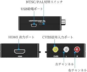 RCA to HDMI 変換コンバーター AV to HDMI 変換コンバーター RCA コンポジット （赤、白、黄） 3色端_画像4