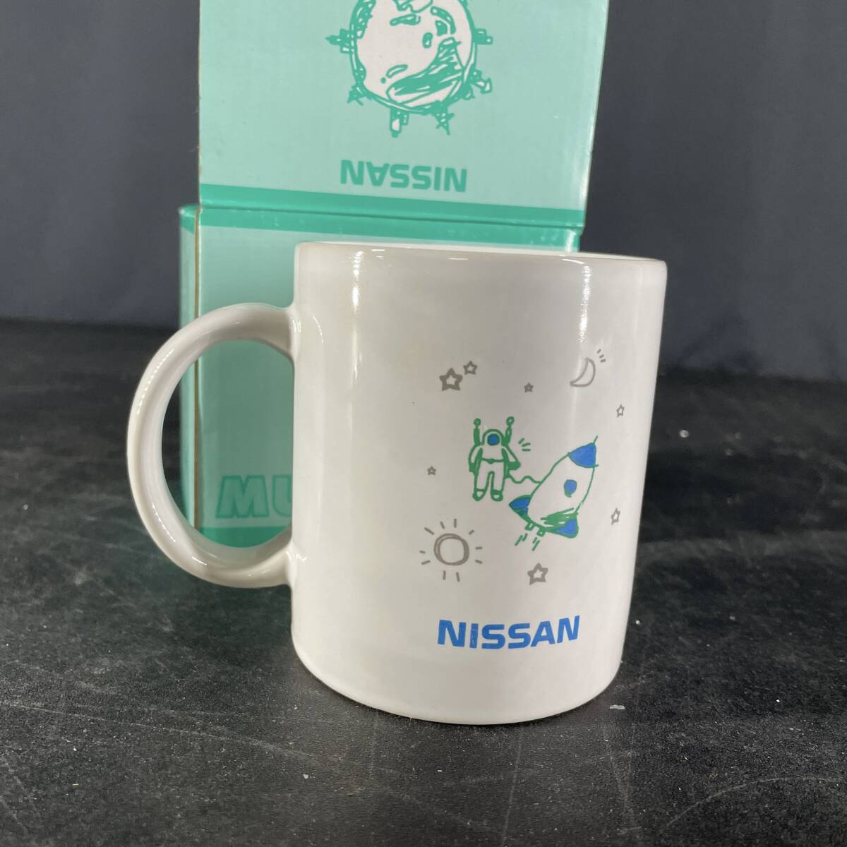 q84*元箱入り NISSAN 日産 マグカップ MUSIC-MUG ニッサン ドリンクガップ コーヒー 紅茶 ホットミルク ココア ノベルティー _画像5