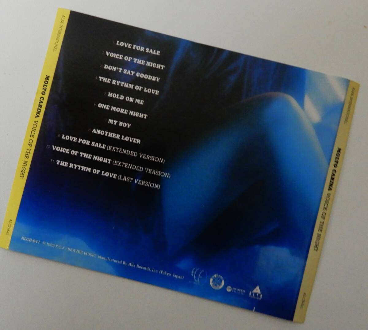 （送料無料 廃盤 中古CD）MOLTO CARINA / VOICE OF THE NIGHT（全11曲）ヴォイス・オブ・ザ・ナイト / モルト・カリーナ ユーロビート_画像5