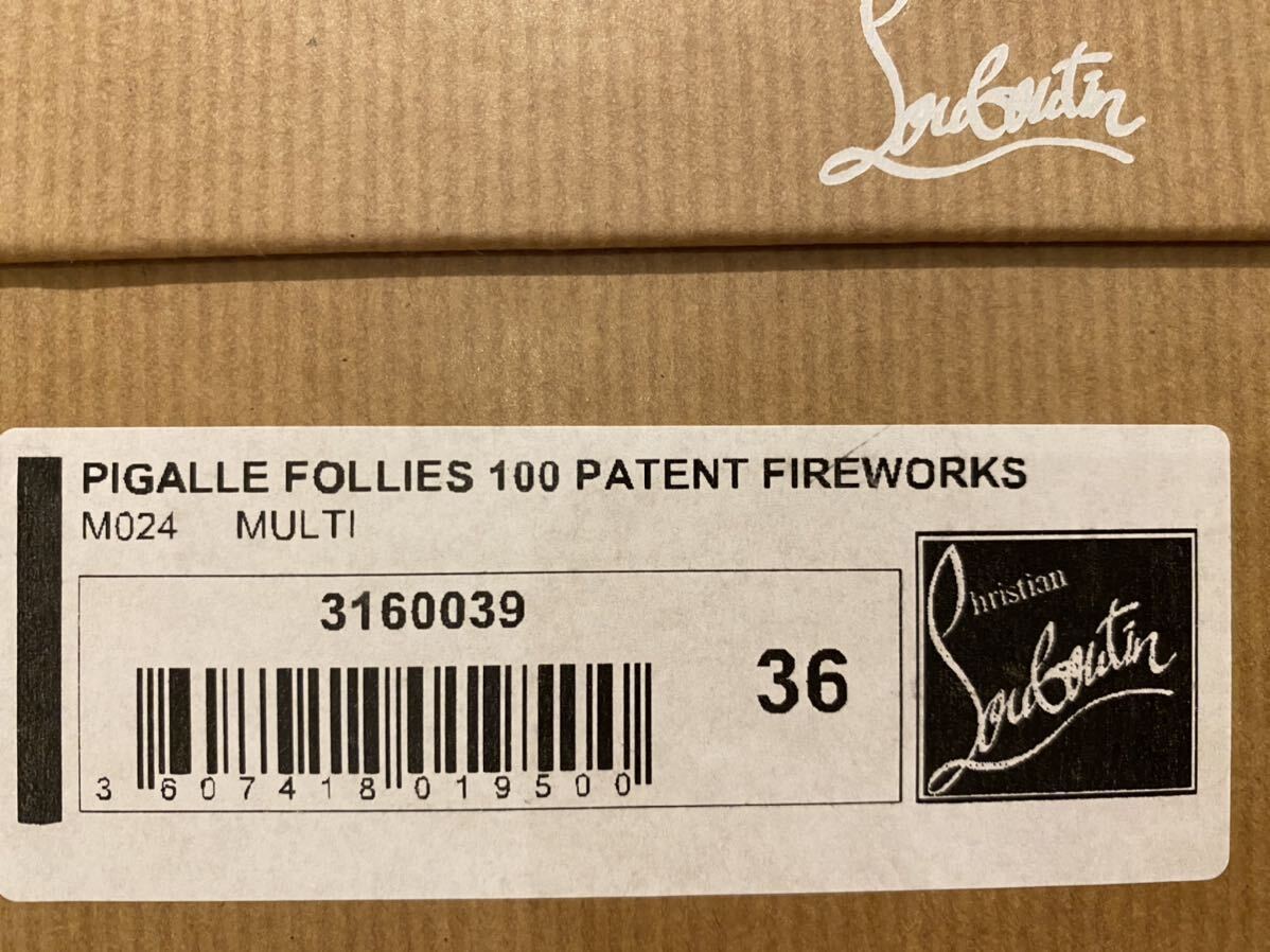 新品未使用♪Christian Louboutin (クリスチャン ルブタン)PIGALLE FOLLIES 花火 パーティー 36 パテントレザー ピンヒール ハイヒール_画像8