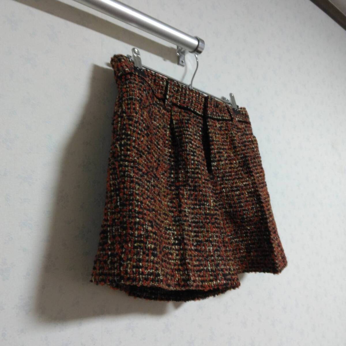 a94 хорошая вещь UNTITLED Untitled ( АО ) world вязаный шорты оттенок коричневого размер 1 шерсть акрил USED б/у одежда сделано в Японии женский 