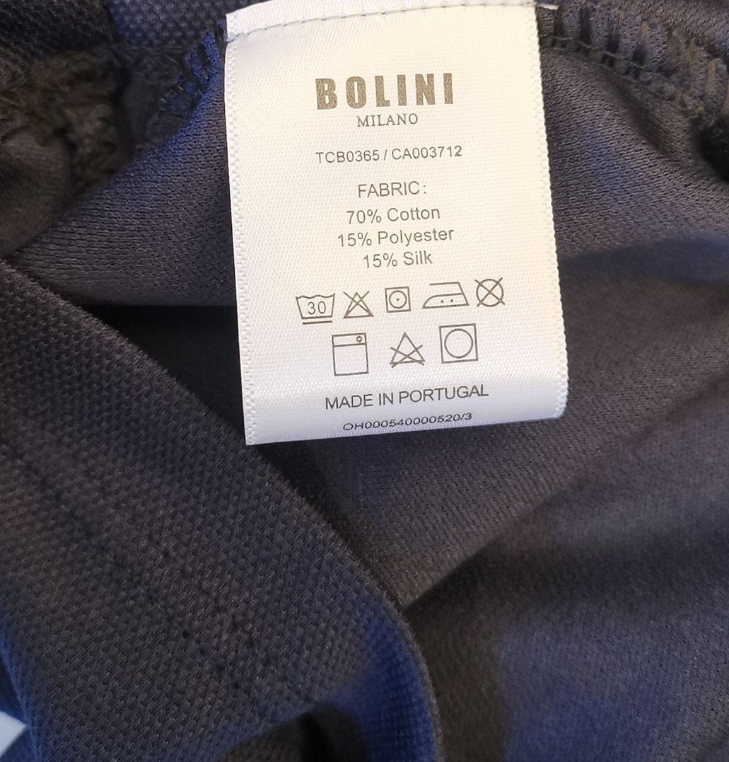 最高級※定価6万◆イタリア・ミラノ発*BOLINI*高級セレブdesigner*豪華シルク/コットン混・長袖ポロシャツ・46/M・紺_画像7