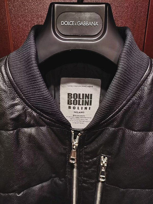 最高峰レザーダウン※定価32万◆イタリア・ミラノ発*BOLINI*ダブルジッパー*極地防寒*肉厚・本革ダウンジャケット*イタリア50/XLサイズ_画像3