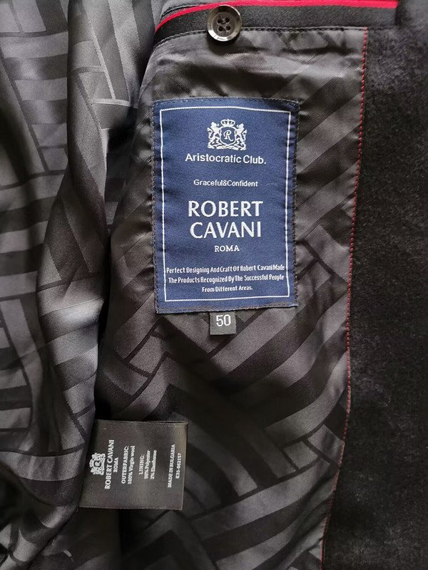 最高峰*定価20万◆イタリア*ローマ発*ROBERT CAVANI/ロベルトカバーニ*最上級バージン‐ウール・100% virgin wool・紳士ジャケット*M黒_画像4