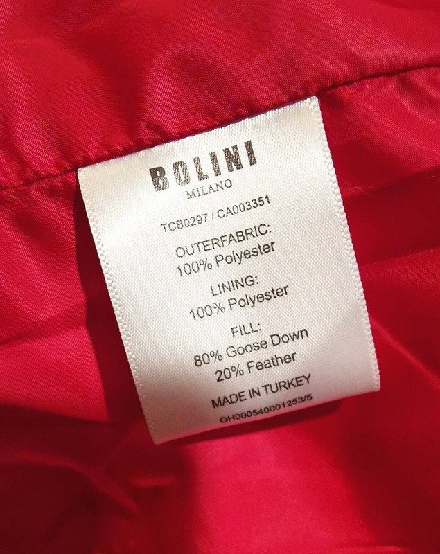 最高級※プレミアムダウン★イタリア・ミラノ発*BOLINI*ブラックライン※designer・超防寒・ダウンジャケット・46/M*赤/艶_画像7