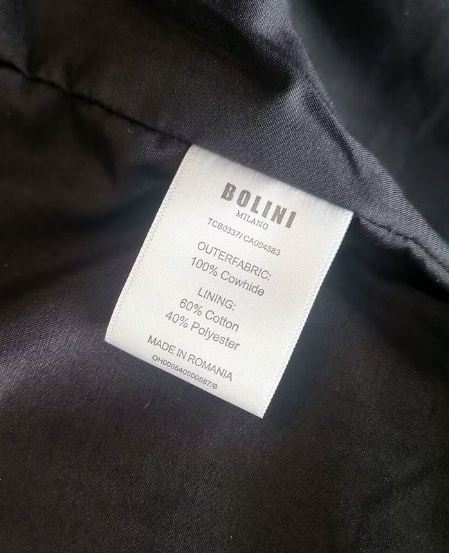 最高級16万◆イタリア・ミラノ発*BOLINI*ブルーラベル※セレブdesigner イタリアン牛革使用・レザージャケット・ライダース・44/Sの画像6