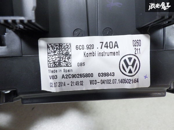 保証付 VW フォルクスワーゲン 純正 6C ポロ スピードメーター メーター 計器 6C0 920 740A 即納_画像8