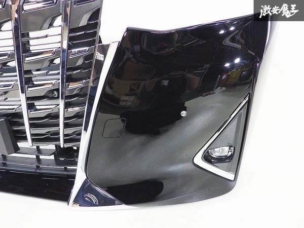 トヨタ 純正 AGH30W 30系 アルファード X/G 後期 フロント バンパー カラー202 ブラック メッキ ガーニッシュ グリル フォグ付 52119-58570_画像6