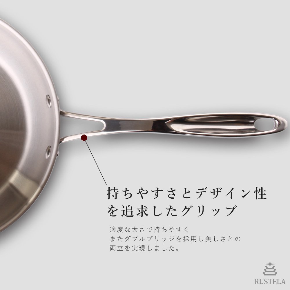 【新品】RUSTELA ラステラ 業務用 IHステンレスフライパン24cm EXFP-24 IH対応 フライパン IH 電磁調理器対応_画像5