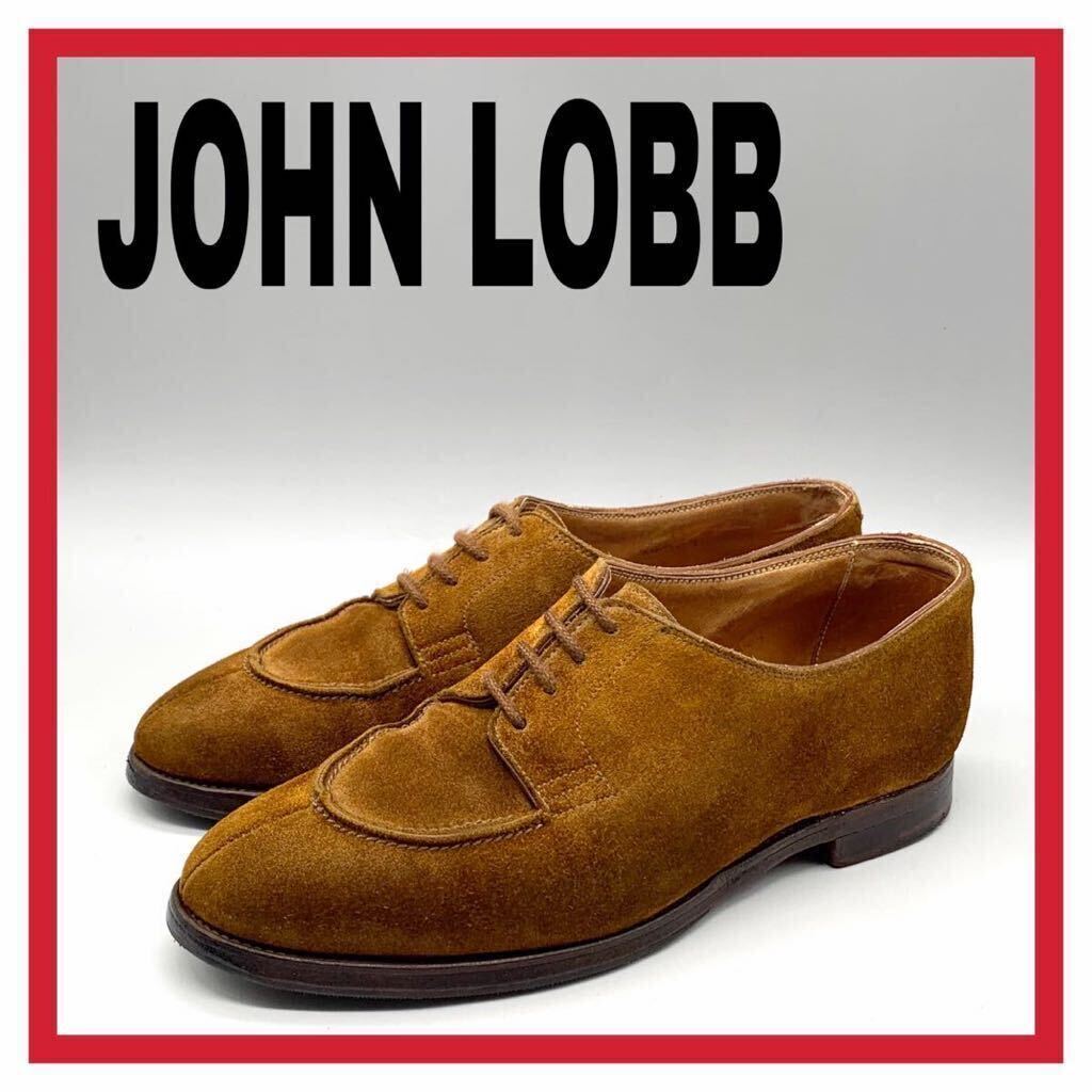 レディース JOHN LOBB (ジョンロブ) DARLY(ダーリー) ドレスシューズ Uチップ エプロンフロント スエード ブラウン 55C 23〜23.5cm 革靴