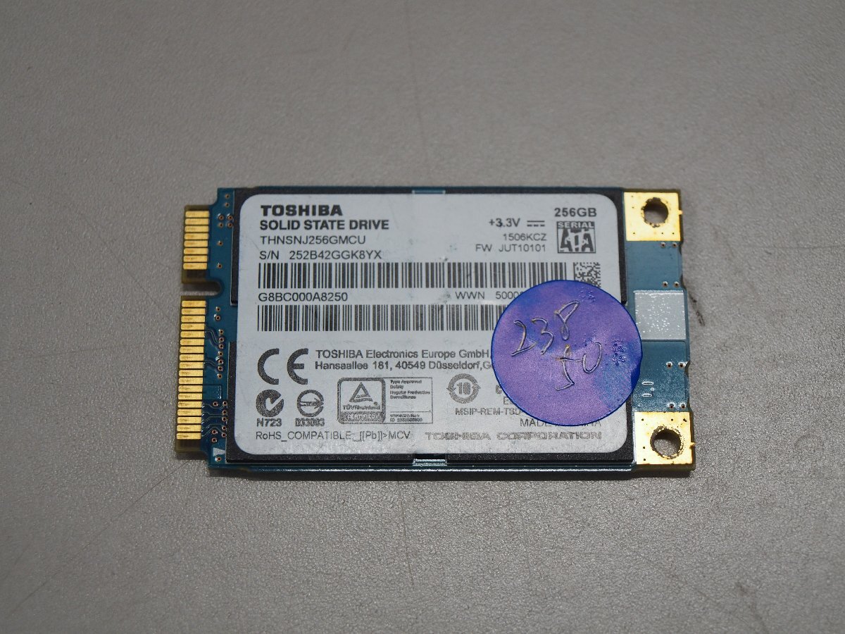 【送料無料】mSATA SSD TOSHIBA 256GB 中古 F20806_画像1