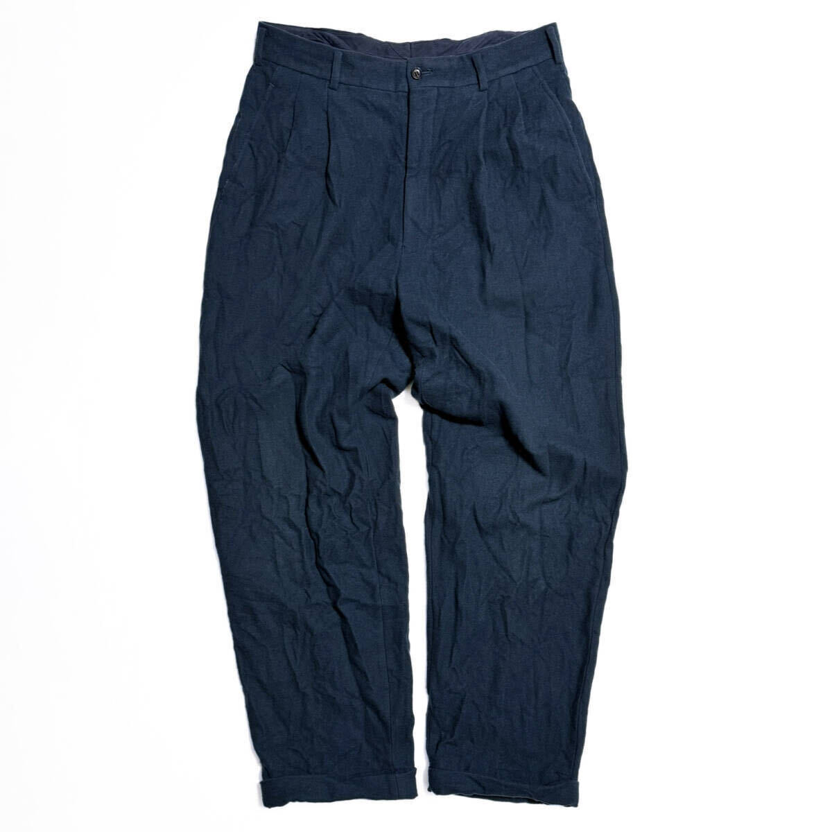 94AW ウール縮絨 2タック パンツ スラックス 製品加工 コムデギャルソンオムプリュス PLUS 1994AW 縮絨期Garment Milled Boiled Wool Pantsの画像1