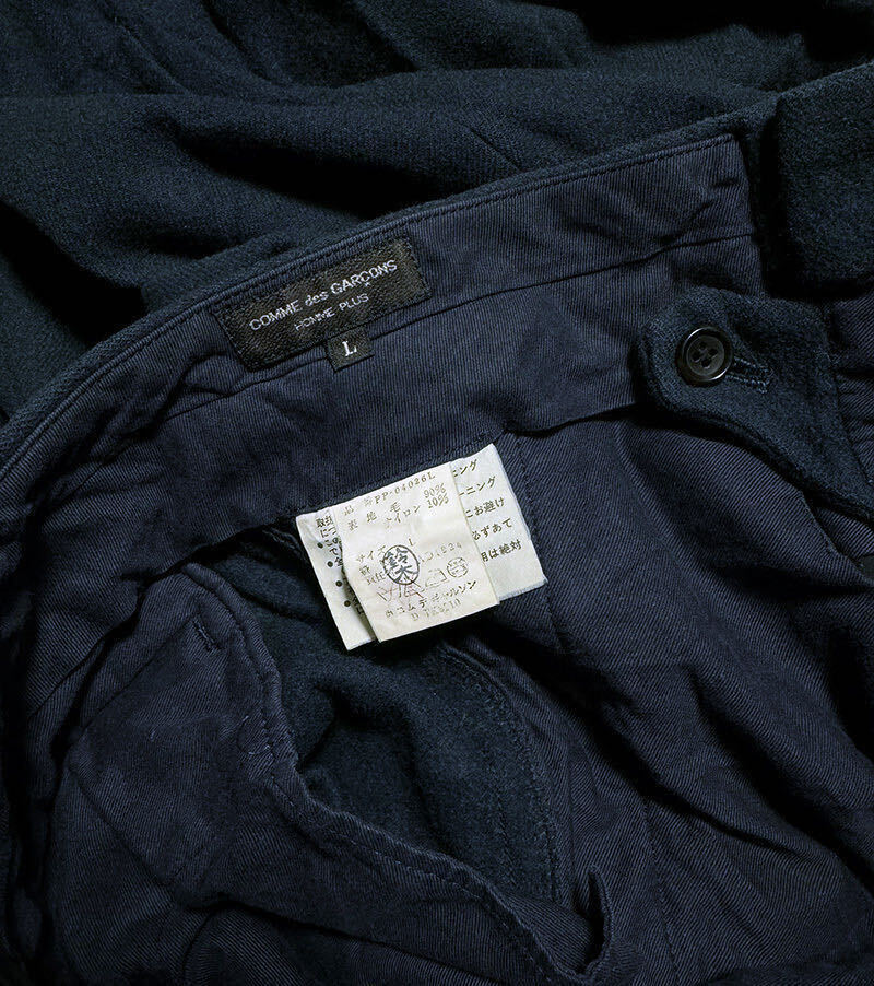 94AW ウール縮絨 2タック パンツ スラックス 製品加工 コムデギャルソンオムプリュス PLUS 1994AW 縮絨期Garment Milled Boiled Wool Pantsの画像7