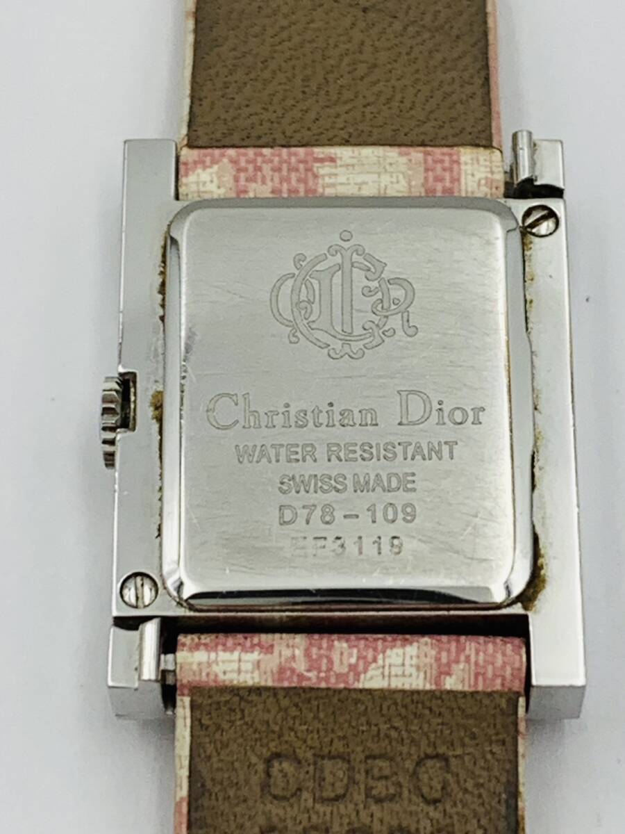 Christian Dior クリスチャンディオール スクエア QZ D78-109 レディース腕時計 ※電池切れ_画像2