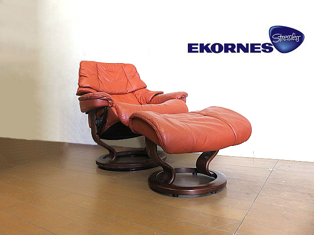 EKORNES/エコーネス ストレスレスチェア+オットマン 「レノ」 Mサイズ 　北欧/本革パーソナルチェア/リクライニングチェア_画像1