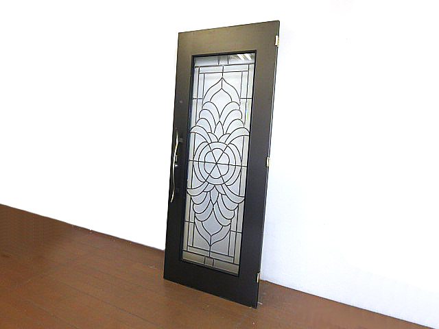 特注品 ステンドグラス入り大型ドア W87cm/H210cm(約) 扉/戸 特注品 ステンドグラス入り大型ドア W87cm/H210cm(約) 扉/戸