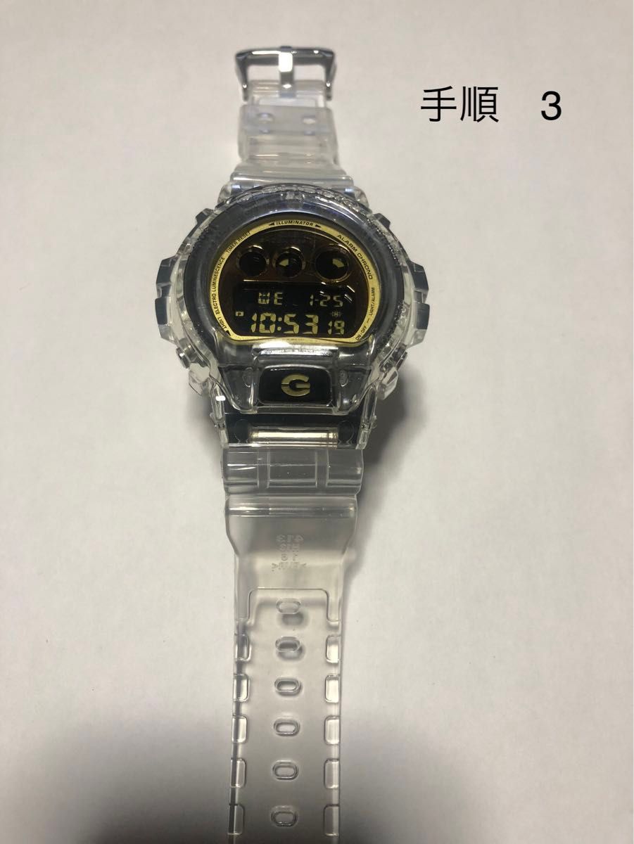 (新品)G-SHOCKカスタム DW6900用ベゼル&ベルト 透明クリア　工具付