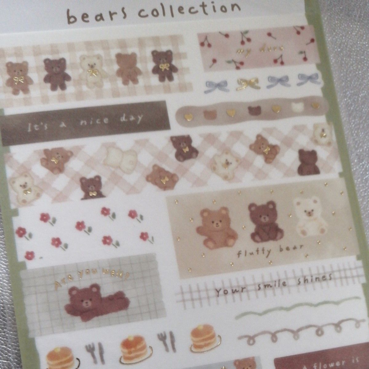 bears collection シール ベアーズコレクション テープ 切手 くまちゃん ステッカー ２枚 ダイソー