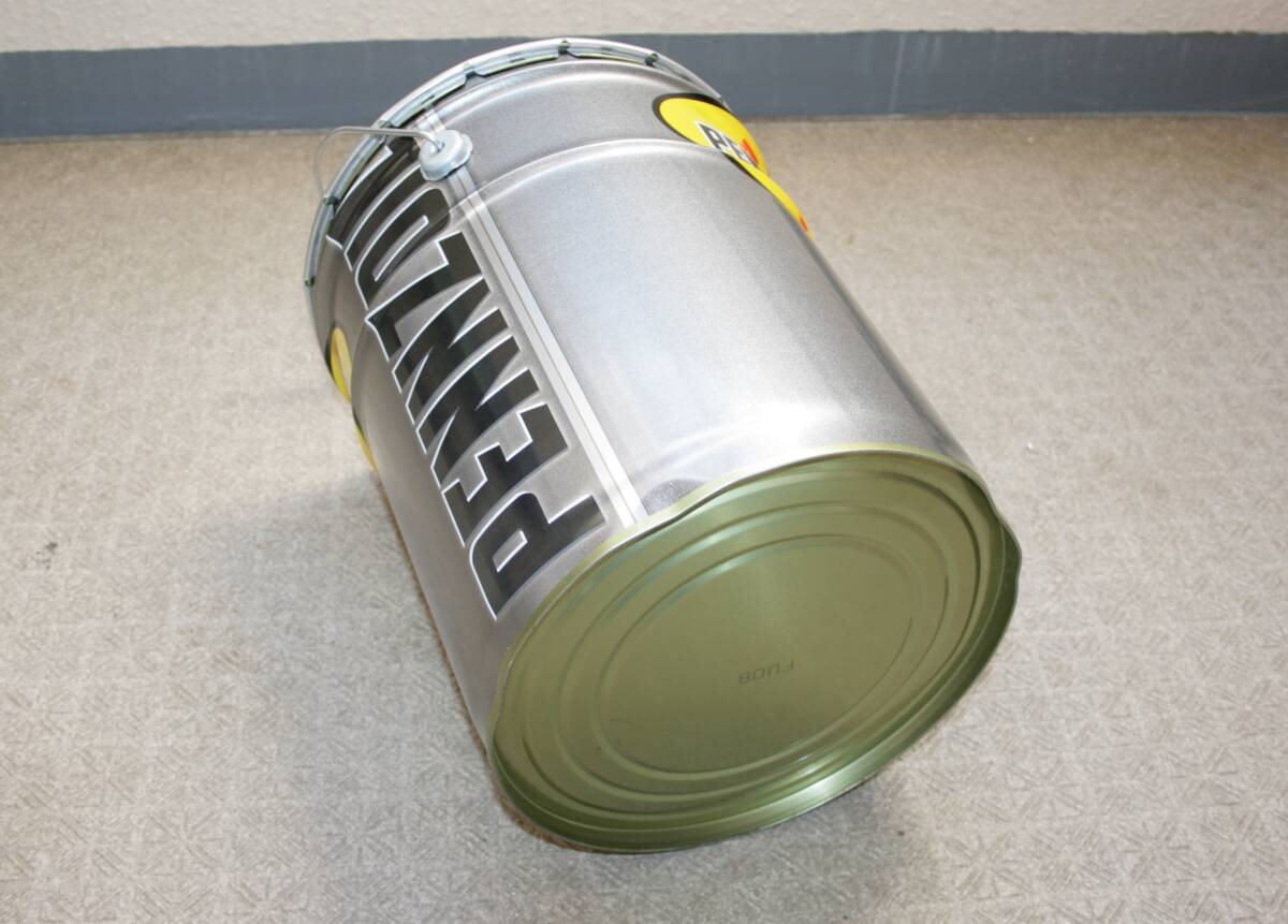 空ペール缶ペンズオイルプラチナム　PENNZOIL　使用済みペール缶　椅子インテリアなどに 空きオイル缶　２０L缶　ペンゾイル 