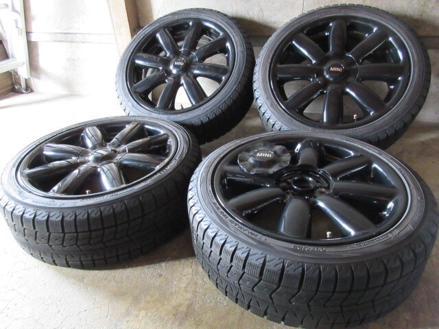 冬用+稀少,外車用set!! BMW ミニ MINI 純正 (17x7+48 4H/100) バリ溝(YOKOHAMA iG70/2021) 205/45R17 純正戻し 格安売切り!! 流用にも!! の画像1