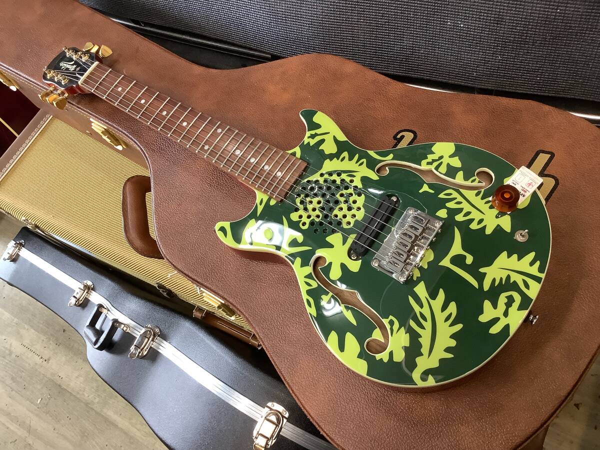 ESP スピーカー付きミニギター Woodstics Guitars WS-MINI Deep Green ＆ Green ALOHA 横山健プロデュースギターの画像1