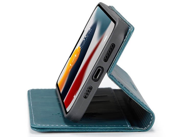 おまけ付！ iPhone12mini ブルー 手帳型 12 mini ソフト レザー カード収納 iphoneケース 青 緑 エメラルドグリーン ケース ガラス フ_画像6