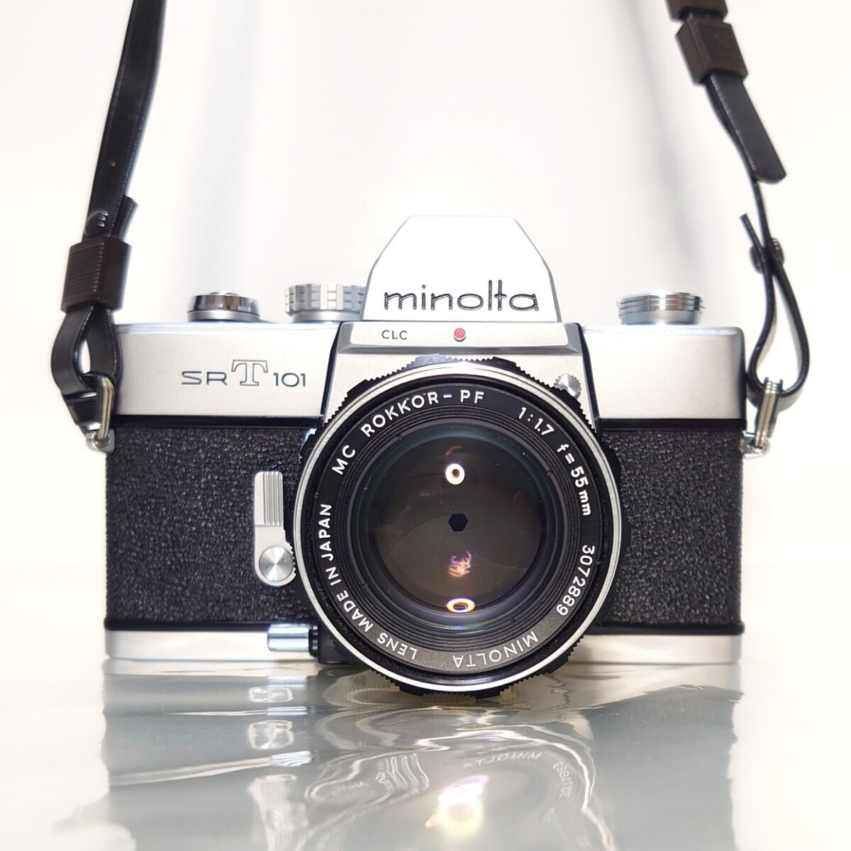 美品 ミノルタ 一眼レフ カメラ MINOLTA CAMERA SRT 101 MC ROKKOR-PF 55mm 1.7 フィルムカメラ マニュアルフォーカス MADE IN JAPAN 日本_画像1