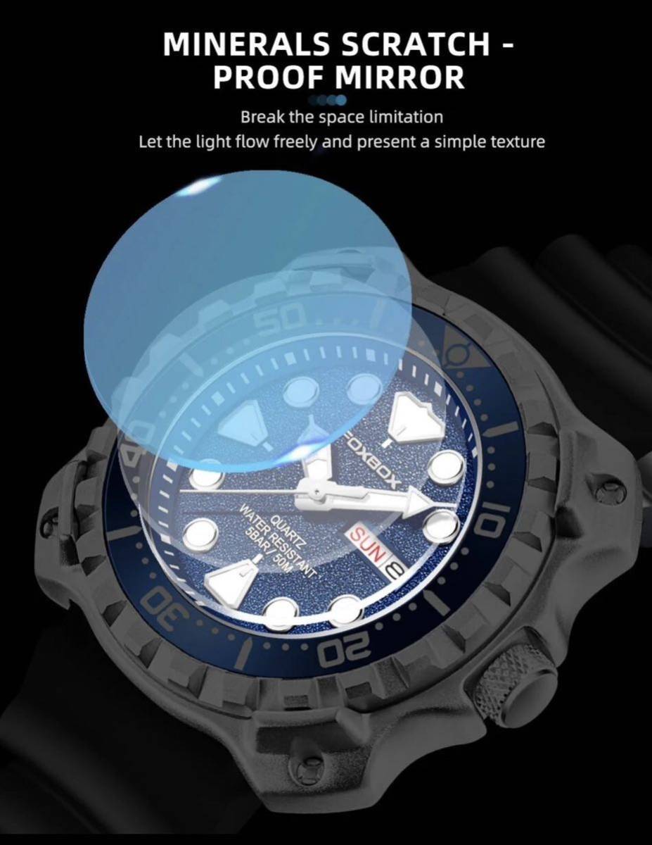 新作 メンズ腕時計 オマージュ ダイバー ズウォッチ ベゼル可動 カレンダー スーツ 防水腕時計 人気モデル 1463a現品のみの画像8