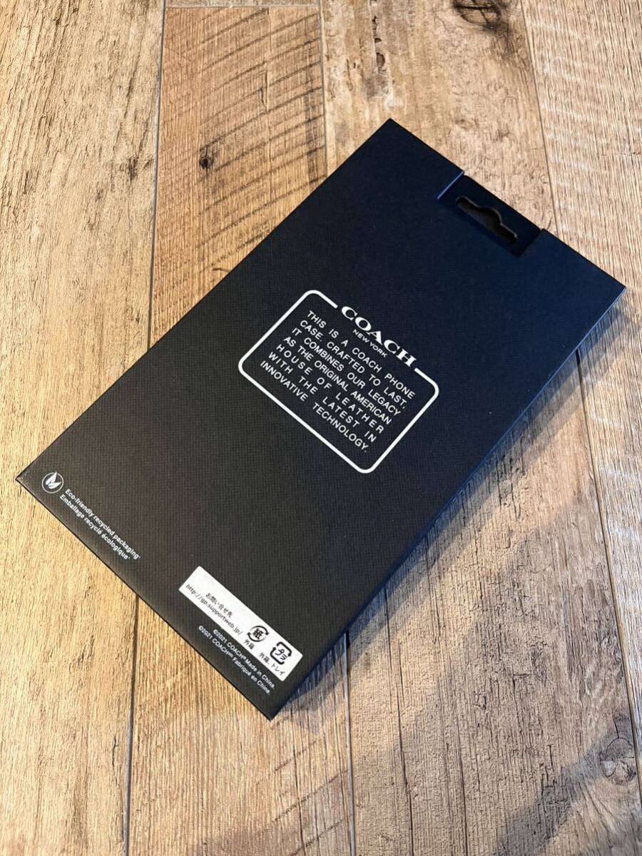 新品 COACH iPhone13 mini 手帳型カバー シグネチャー　ブラック_画像3