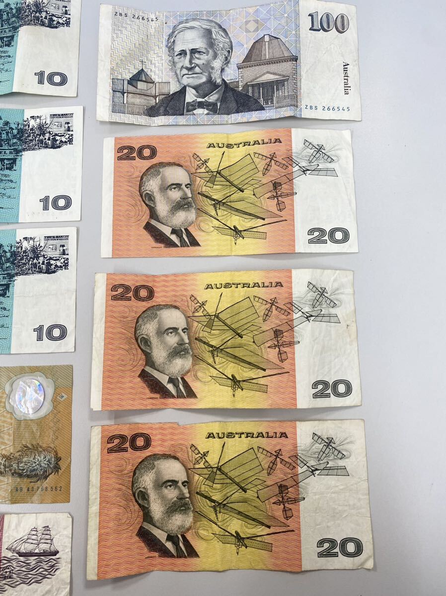 3K026 オーストラリア 紙幣 100ドル×1/20ドル×3/10ドル×4/5ドル×1/建国200年記念 ポリマー紙幣など 外国紙幣 まとめ_画像6