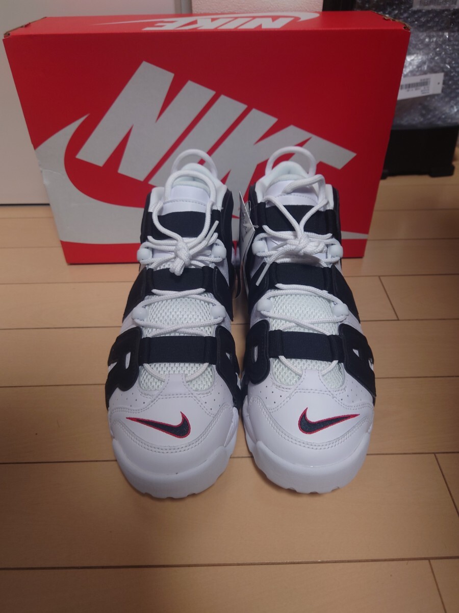 新品未使用 ナイキ エアモア アップテンポ ホワイト ブラック レッド NIKE AIR MORE UPTEMPO WHITE BLACK RED 414962-105 27.5㎝:US9.5_画像2