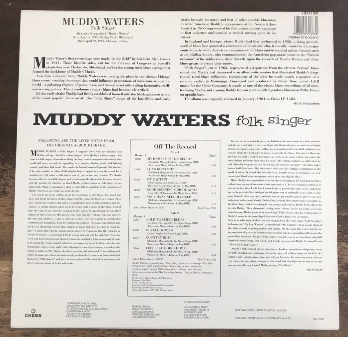 ■MUDDY WATERS ■マディー・ウォーターズ ■Folk Singer / 1LP / Chess Records UK / チェス / UK盤 / ブルース名盤 / レコード / アナロの画像2