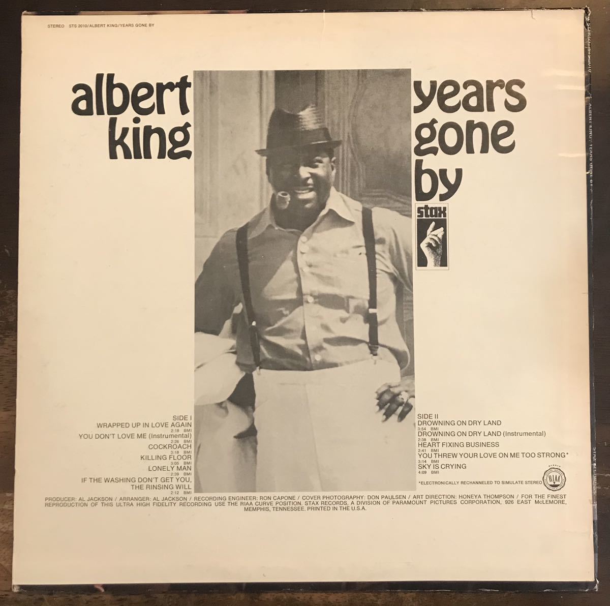 ■USオリジナル盤■ALBERT KING ■アルバート・キング■Years Gone By / 1LP / Stax / US Original / Blues / ブルース名盤 / レコード /_画像2