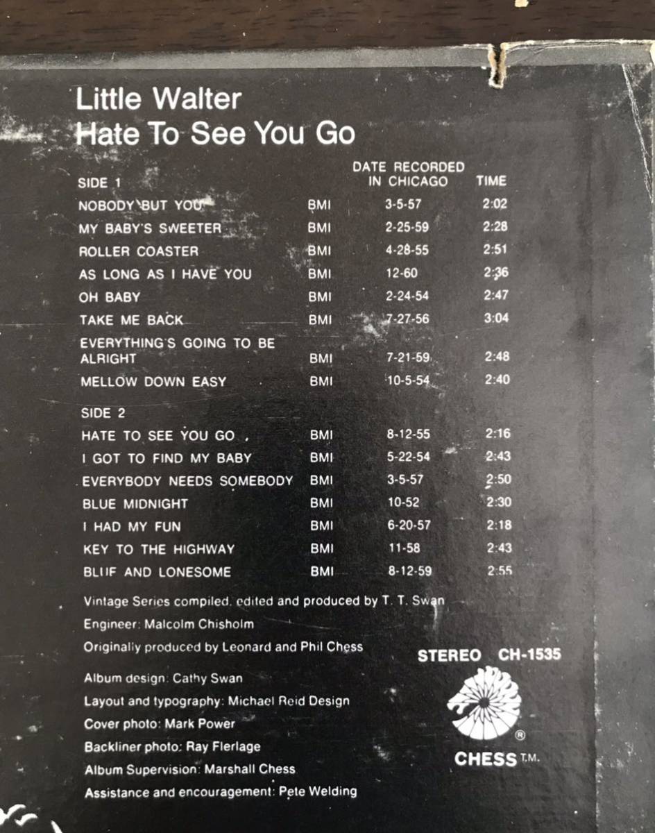 #LITTLE WALTER # little * Walter #Hate To See You Go / 1LP / Chess 1535 / Blues / chess / blues name record / record / analogue 