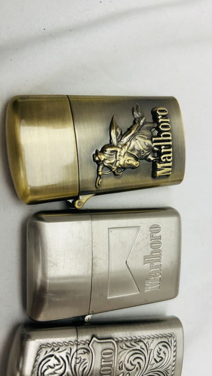 Zippo　ジッポライター　Marlboro　マルボロ　ロデオ　カウボーイ　彫刻　まとめ売４点　動作未確認　喫煙具 _画像6