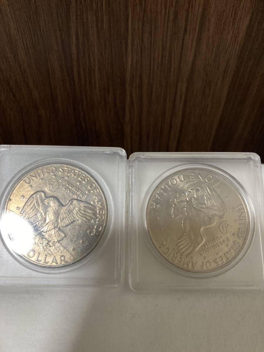アメリカ銀貨　リバティコイン　 LIBERTY　1972　アイゼンハワー　1ドル　硬貨　アンティーク コレクション　2枚セット_画像3