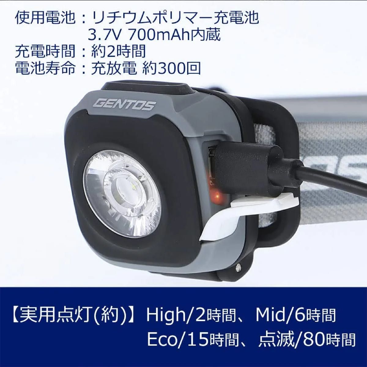 GENTOS(ジェントス) LED ヘッドライト　　　　　　　　ウィンターグレー CP-260RWG