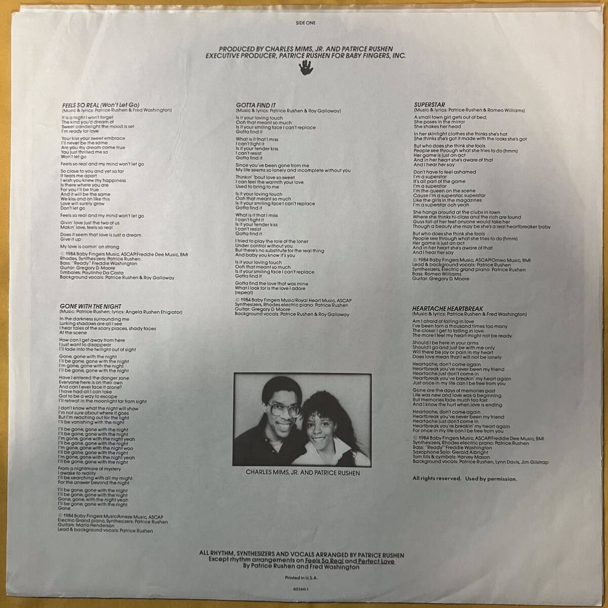 US盤 パトリース・ラッシェン Patrice Rushen マト盤 / 夏微風 Now 960360-1 LP レコード アナログ盤の画像3