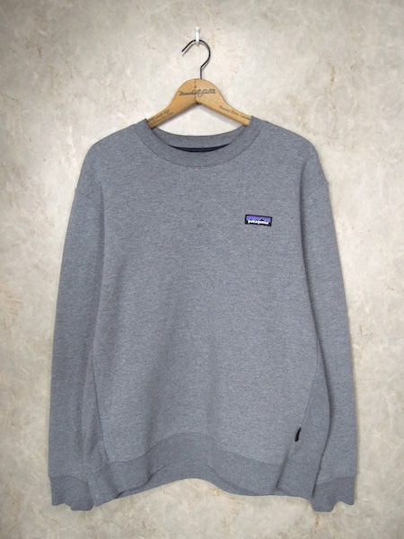  Patagonia P-6 label up riser ru Crew sweatshirt * men's M size ( absolute size L degree )/. gray / plain one Point /39627
