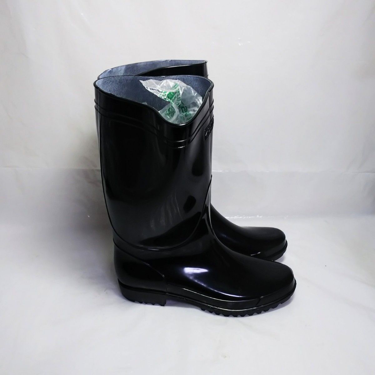 新品 ★ 26.5cm メンズ 長靴 黒 ブラック ZIPLOA ジップロア 靴 レインブーツ ロング ラバー Lサイズ