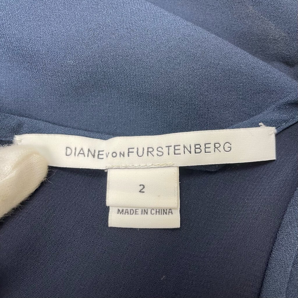 1円～ A-4 60 DIANEvonFURSTENBERG ダイアンフォンファステンバーグ ワンピース ネイビー シルク100% 高級 404-148090の画像5