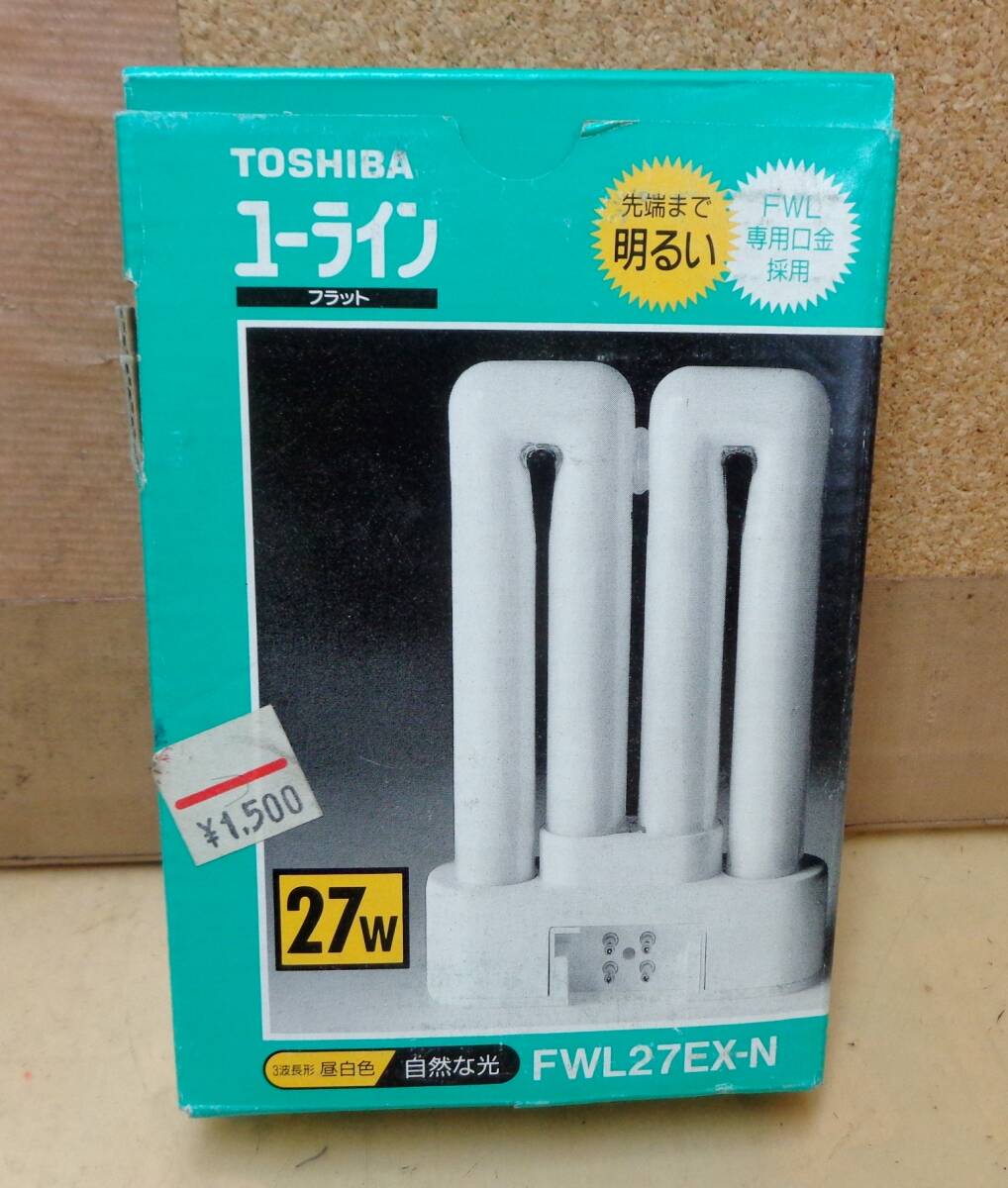 O4*TOSHIBA FWL27EX-N compact shape fluorescence lamp 27W daytime white color 4 piece * unused 