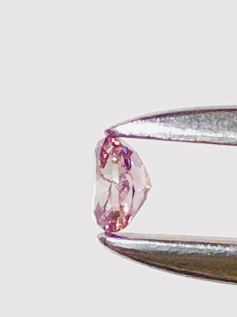 天然ピンクダイヤルースfancy purple pinkー I1 0.095ct(AGT)ソーティング付オーバルカット