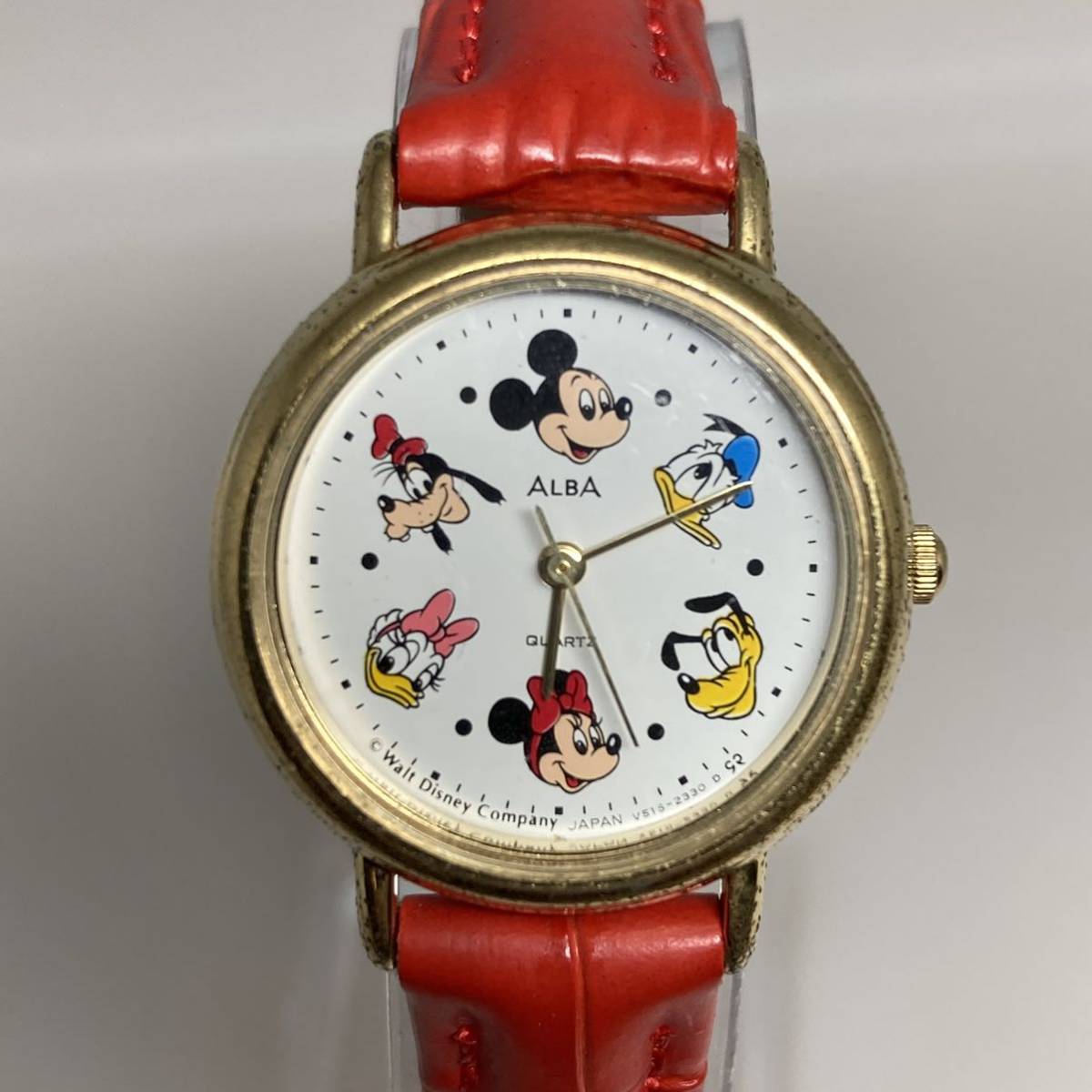 Albe アルバ セイコー SEIKO ディズニー 腕時計 ミッキーマウス ミニーマウス クォーツ 稼働品 新品ベルトの画像1