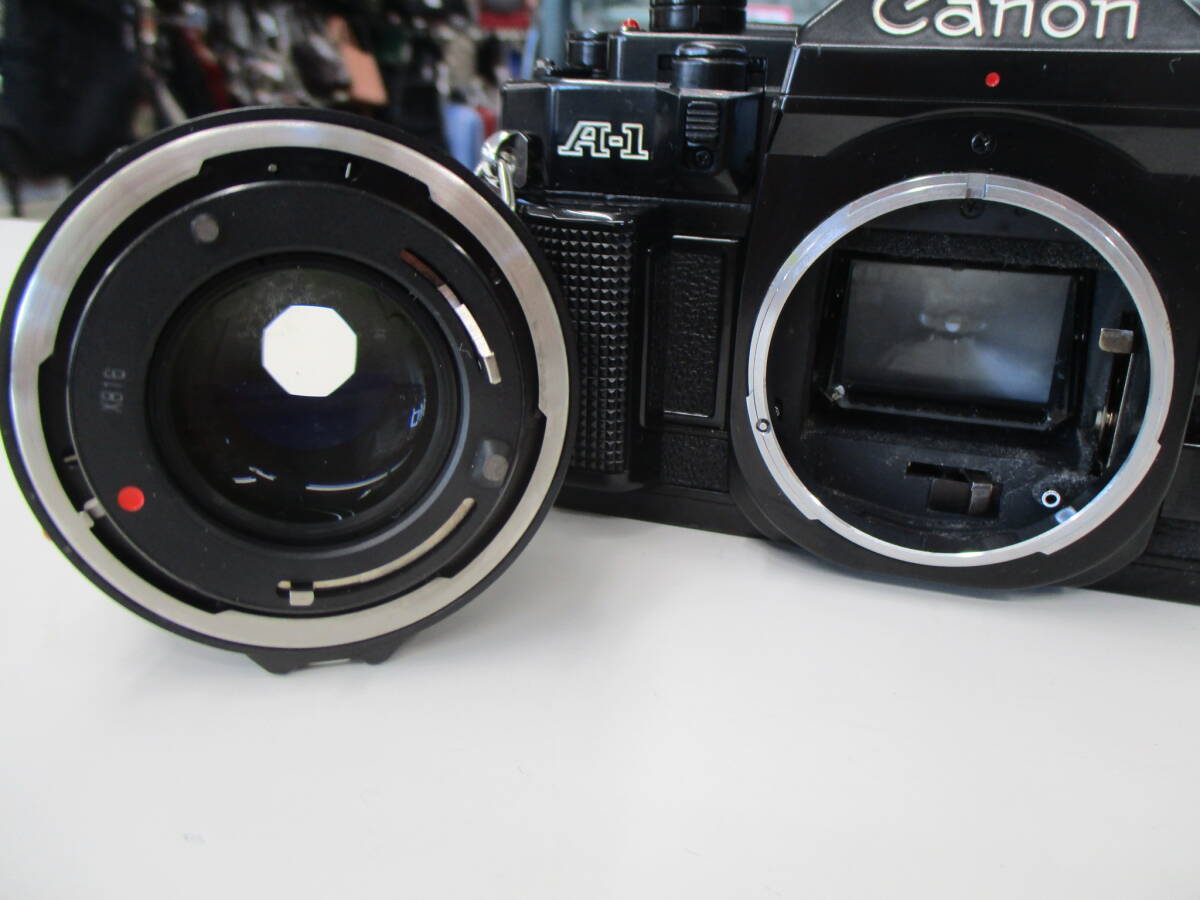 (Y)ジャンク不動品：Canon A-1 本体 Black + CANON LENS FD 50㎜ 1:1.4_画像8