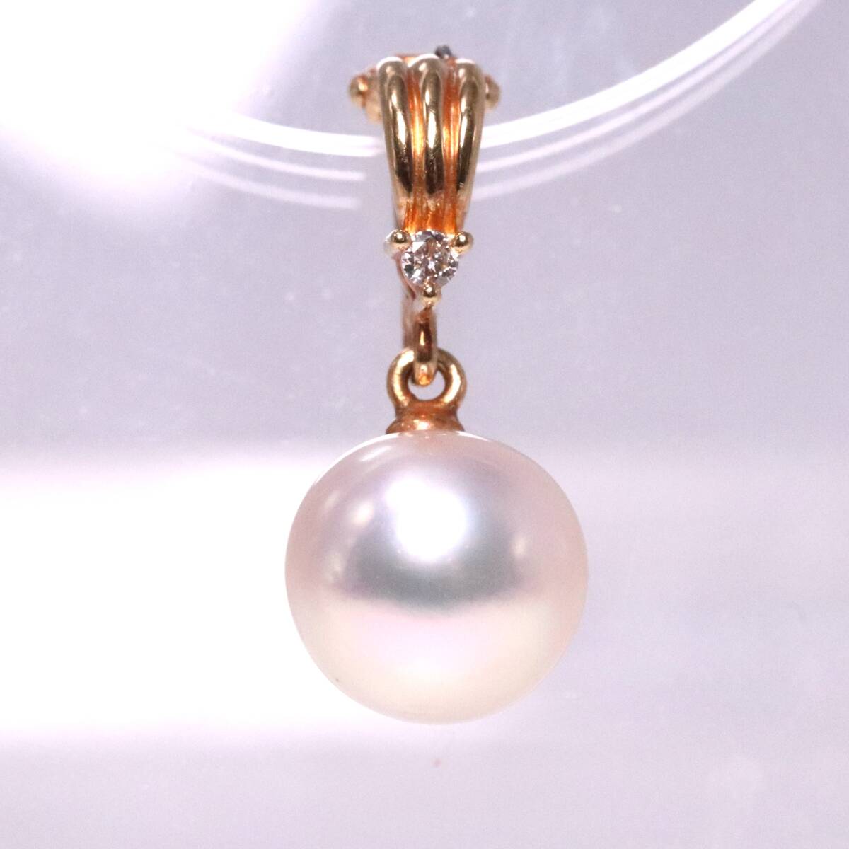 【感謝価格】 田崎真珠 パール TASAKI タサキ K18 ダイヤ ゴールド ペンダント ネックレストップ 8.0mm その他