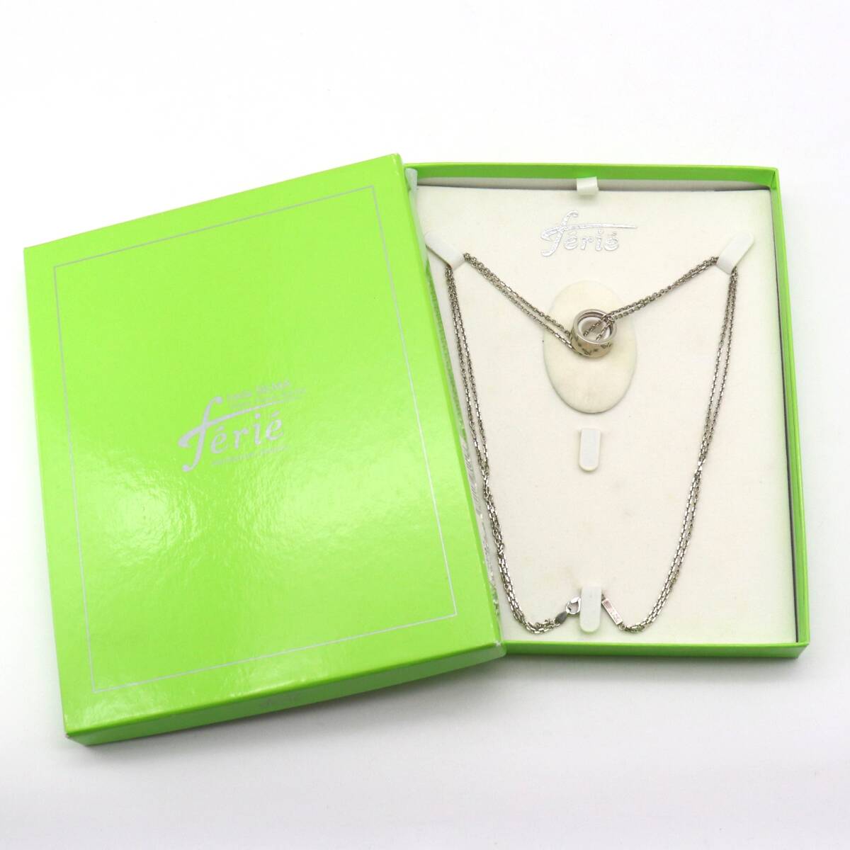 人気新品 「フェリエ」 レダシルマ ネックレス リングネックレス Ferie 0.08ct ゲルマニウム×ダイヤモンド シルバー 磁気